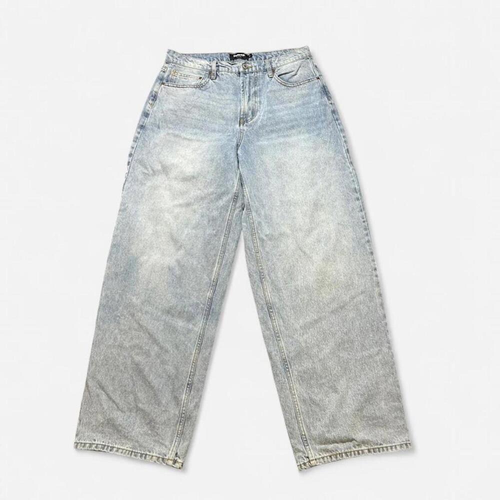 Y2K RSQ Extra Baggy Wide Leg Embroidered Poker Jeans Size 33‎